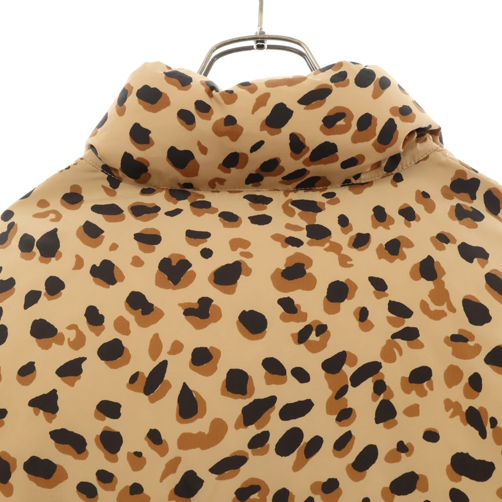 WACKO MARIA(ワコマリア) 23AW ×NANGA LEOPARD DOWN JACKET ナンガ レオパード総柄 ロゴ刺繍 ダウンジャケット ベージュ 23FW-WMO-NA05