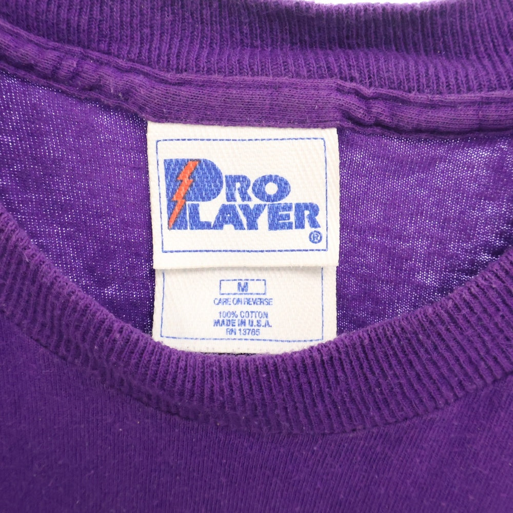 VINTAGE(ヴィンテージ) 90S VINTAGE JAZZ JOHN STOCKTON PRO PLAYER ジャズ ジョンストックトン USA製 フロントプリント クルーネック 半袖Tシャツ カットソー パープル