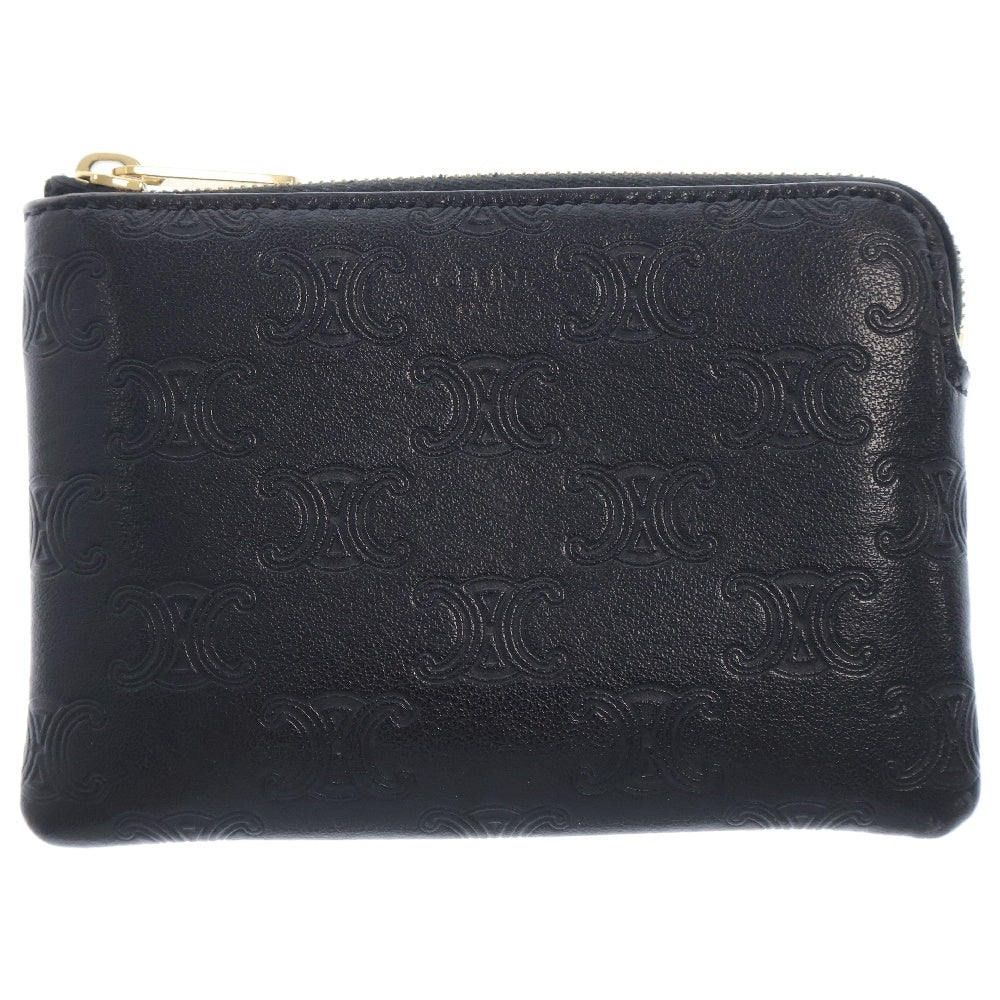 CELINE(セリーヌ) COIN & CARD POUCH トリオンフ カーフスキン コイン カードケース ブラック 10C663BFU 38NO
