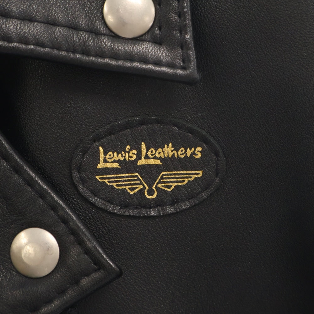 Lewis Leathers(ルイスレザー) 441T CYCLONE TIGHT FIT COWHIDE サイクロン タイト フィット カウハイド レザー ダブル ジャケット ライダース 裏地赤 ブラック