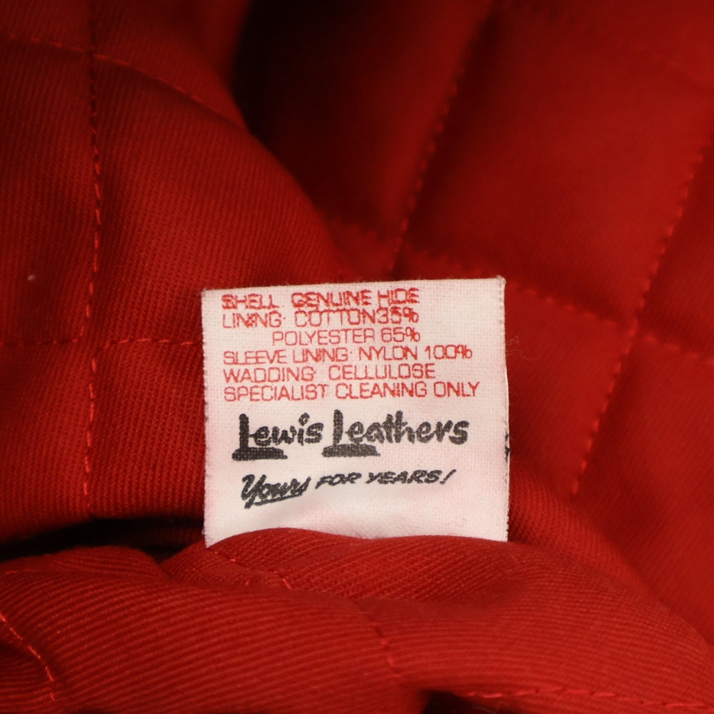 Lewis Leathers(ルイスレザー) 441T CYCLONE TIGHT FIT COWHIDE サイクロン タイト フィット カウハイド レザー ダブル ジャケット ライダース 裏地赤 ブラック