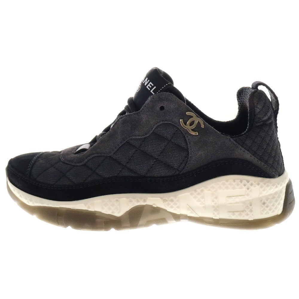 CHANEL(シャネル) Coco Mark Matrassse Fabric Sneakers ココマーク マトラッセ ファブリック ローカット スニーカー ブラック W G38290 レディース