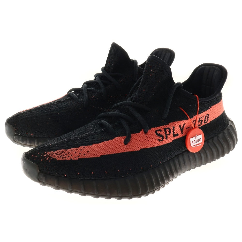 adidas(アディダス) YEEZY BOOST 350 V2 CORE BLACK イージーブースト ローカットスニーカー ブラック/レッド US8.5/26.5cm BY9612