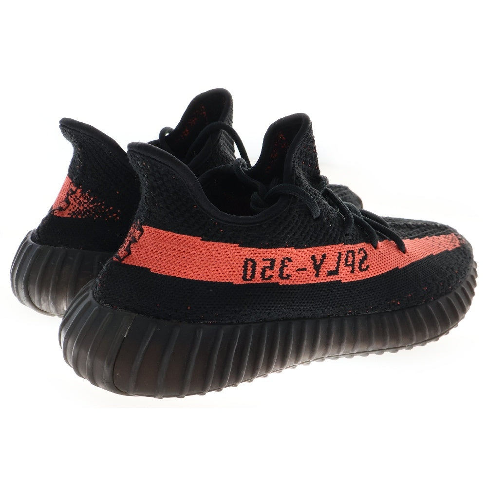 adidas(アディダス) YEEZY BOOST 350 V2 CORE BLACK イージーブースト ローカットスニーカー ブラック/レッド US8.5/26.5cm BY9612