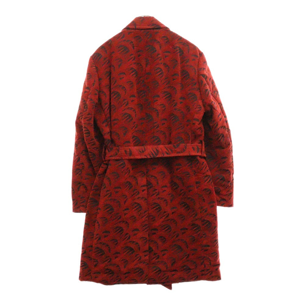 Sasquatchfabrix.(サスクワッチファブリックス) 22AW FAR EAST AG COAT ファーイースト 総柄ロングコート レッド 22AW-JKH-001