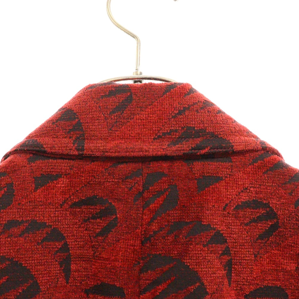 Sasquatchfabrix.(サスクワッチファブリックス) 22AW FAR EAST AG COAT ファーイースト 総柄ロングコート レッド 22AW-JKH-001