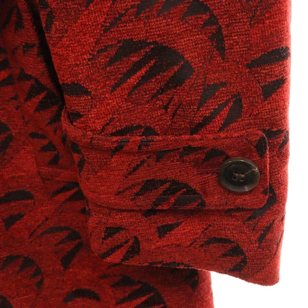 Sasquatchfabrix.(サスクワッチファブリックス) 22AW FAR EAST AG COAT ファーイースト 総柄ロングコート レッド 22AW-JKH-001