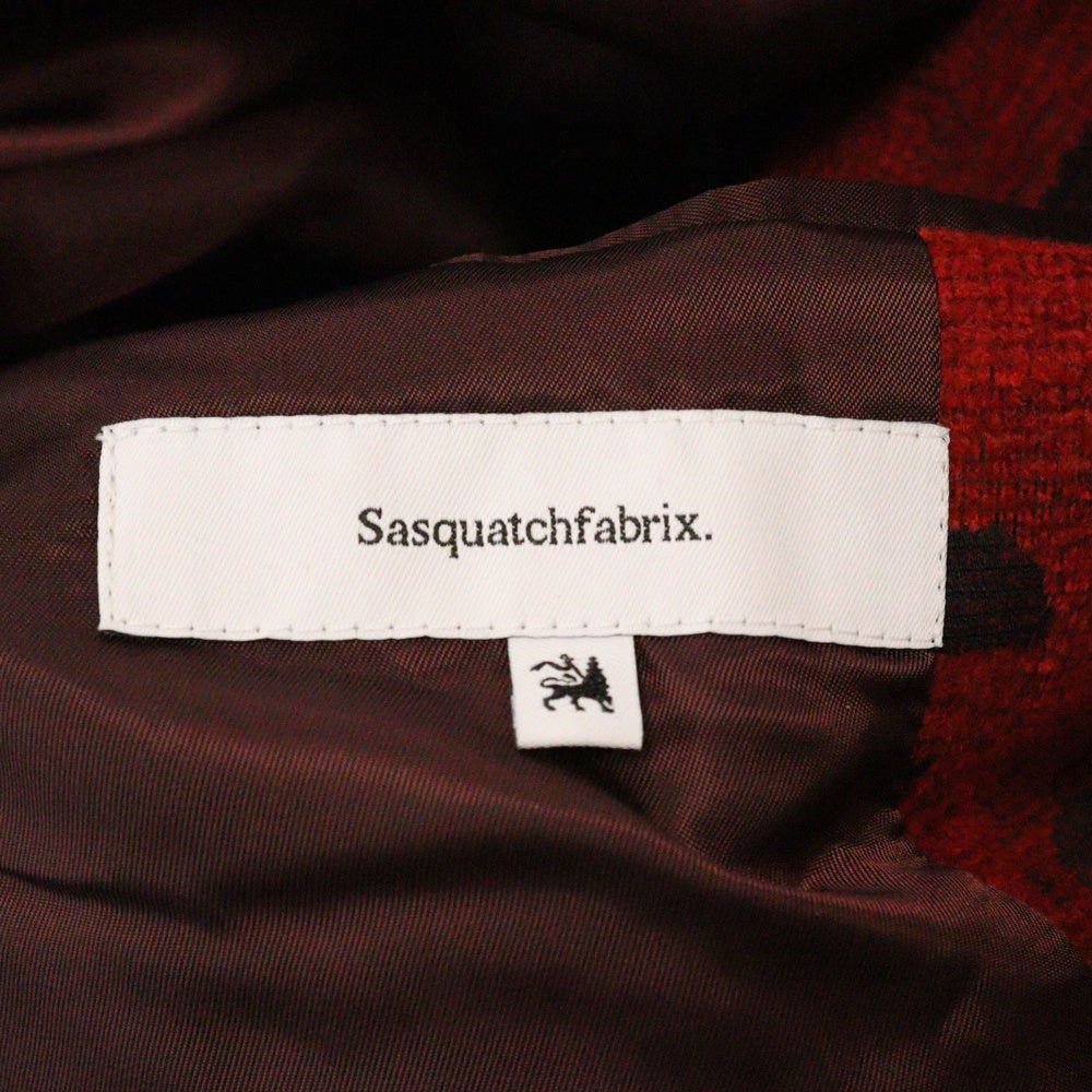 Sasquatchfabrix.(サスクワッチファブリックス) 22AW FAR EAST AG COAT ファーイースト 総柄ロングコート レッド 22AW-JKH-001