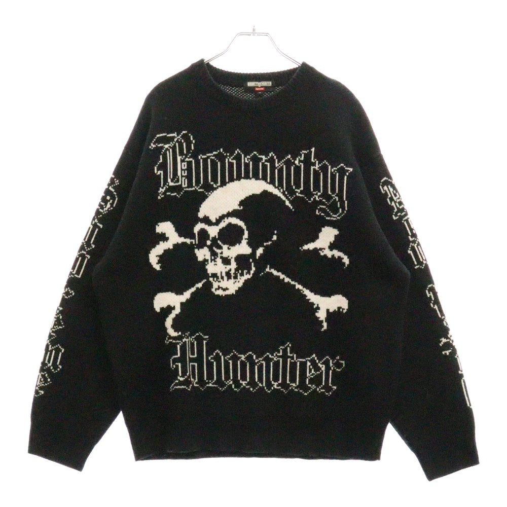 SUPREME(シュプリーム) 23AW ×BOUNTY HUNTER バウンティーハンター スカルロゴ ニットセーター ブラック