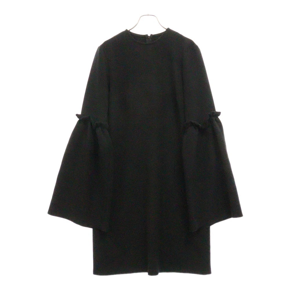 MM6 Maison Margiela(エムエムシックスメゾンマルジェラ) 18AW ノーカラーロングスカートワンピース 袖切替 ブラック レディース S32CU0022