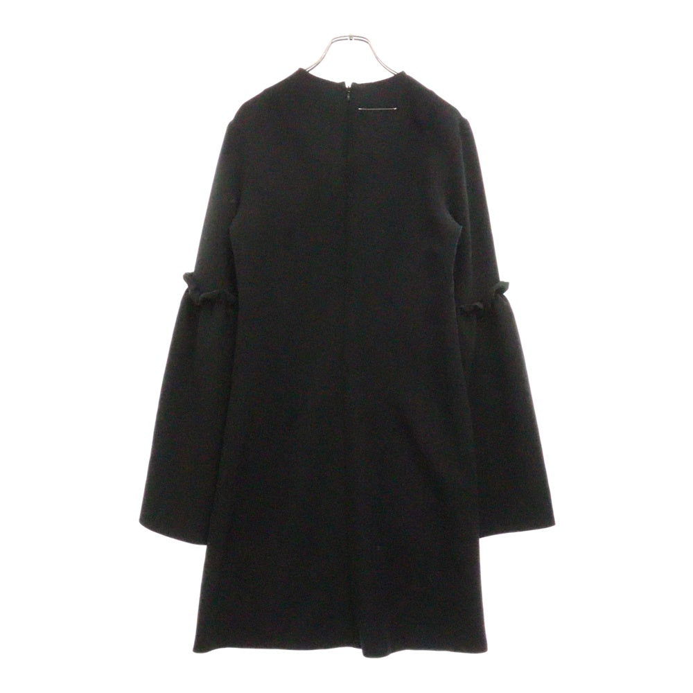 MM6 Maison Margiela(エムエムシックスメゾンマルジェラ) 18AW ノーカラーロングスカートワンピース 袖切替 ブラック レディース S32CU0022