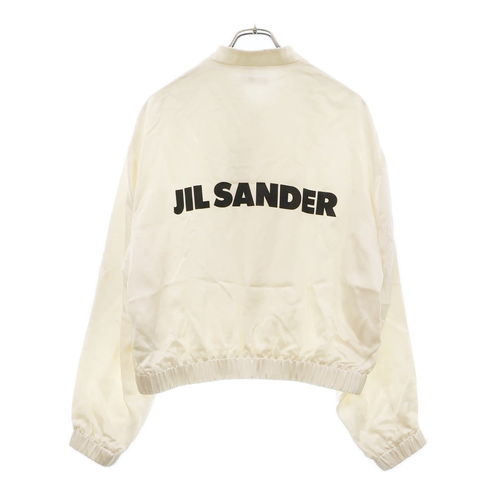 JIL SANDER(ジルサンダー) 19SS バックロゴ サテン ボタンフライ ショートブルゾン ジャケット ホワイト レディース JSCO401210