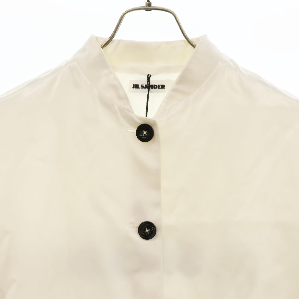 JIL SANDER(ジルサンダー) 19SS バックロゴ サテン ボタンフライ ショートブルゾン ジャケット ホワイト レディース JSCO401210