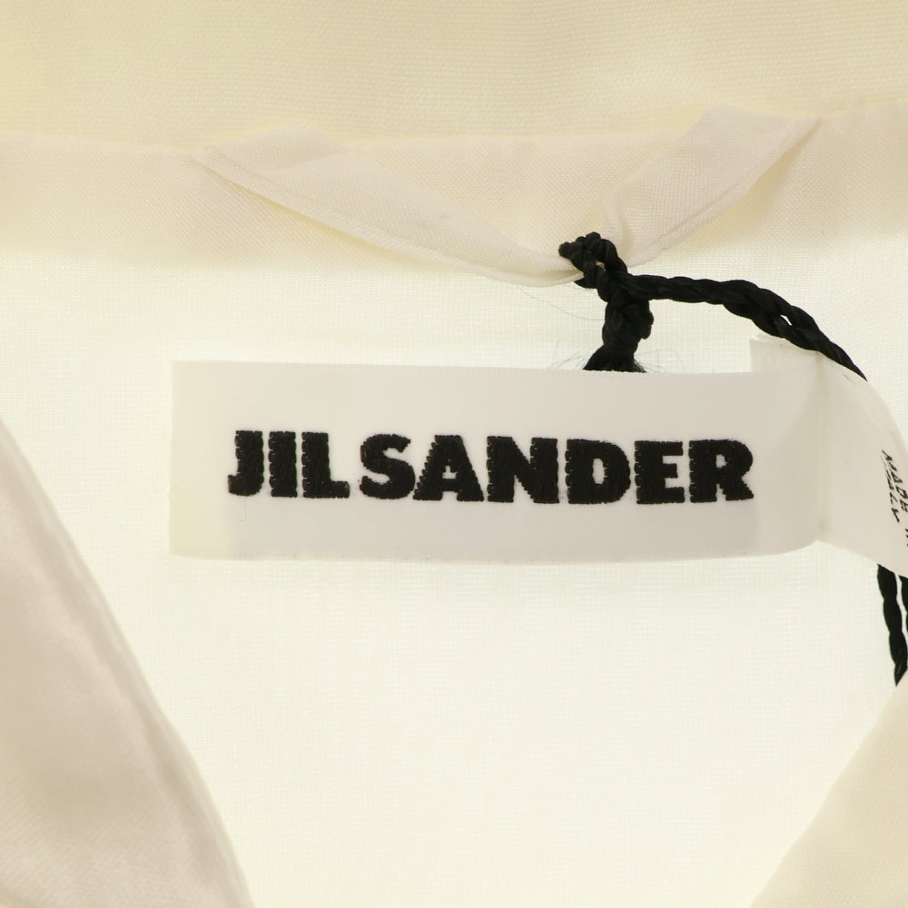 JIL SANDER(ジルサンダー) 19SS バックロゴ サテン ボタンフライ ショートブルゾン ジャケット ホワイト レディース JSCO401210