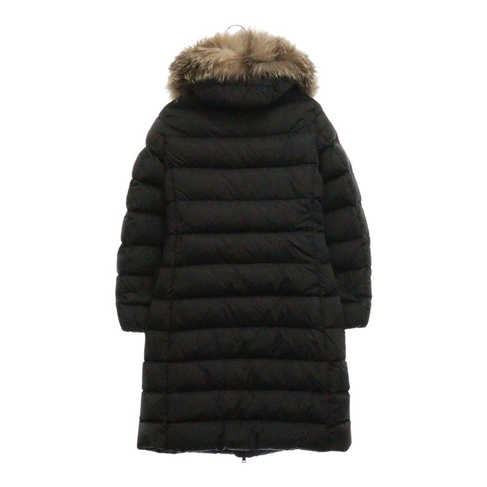 MONCLER(モンクレール) 15AW GENEVRIETTE ジュヌブリエッテ ファーフード ナイロン ジップアップ ダウンジャケット コート レディース A20934982025 ブラック