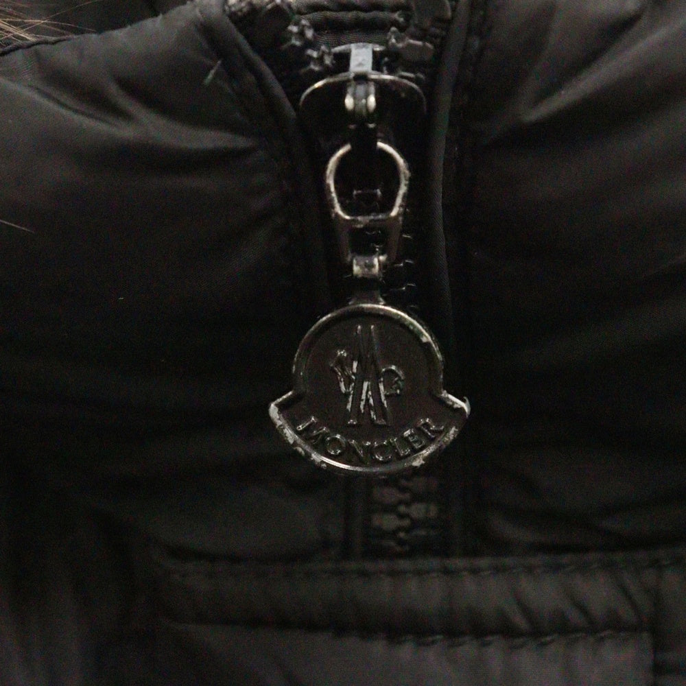 MONCLER(モンクレール) 15AW GENEVRIETTE ジュヌブリエッテ ファーフード ナイロン ジップアップ ダウンジャケット コート レディース A20934982025 ブラック