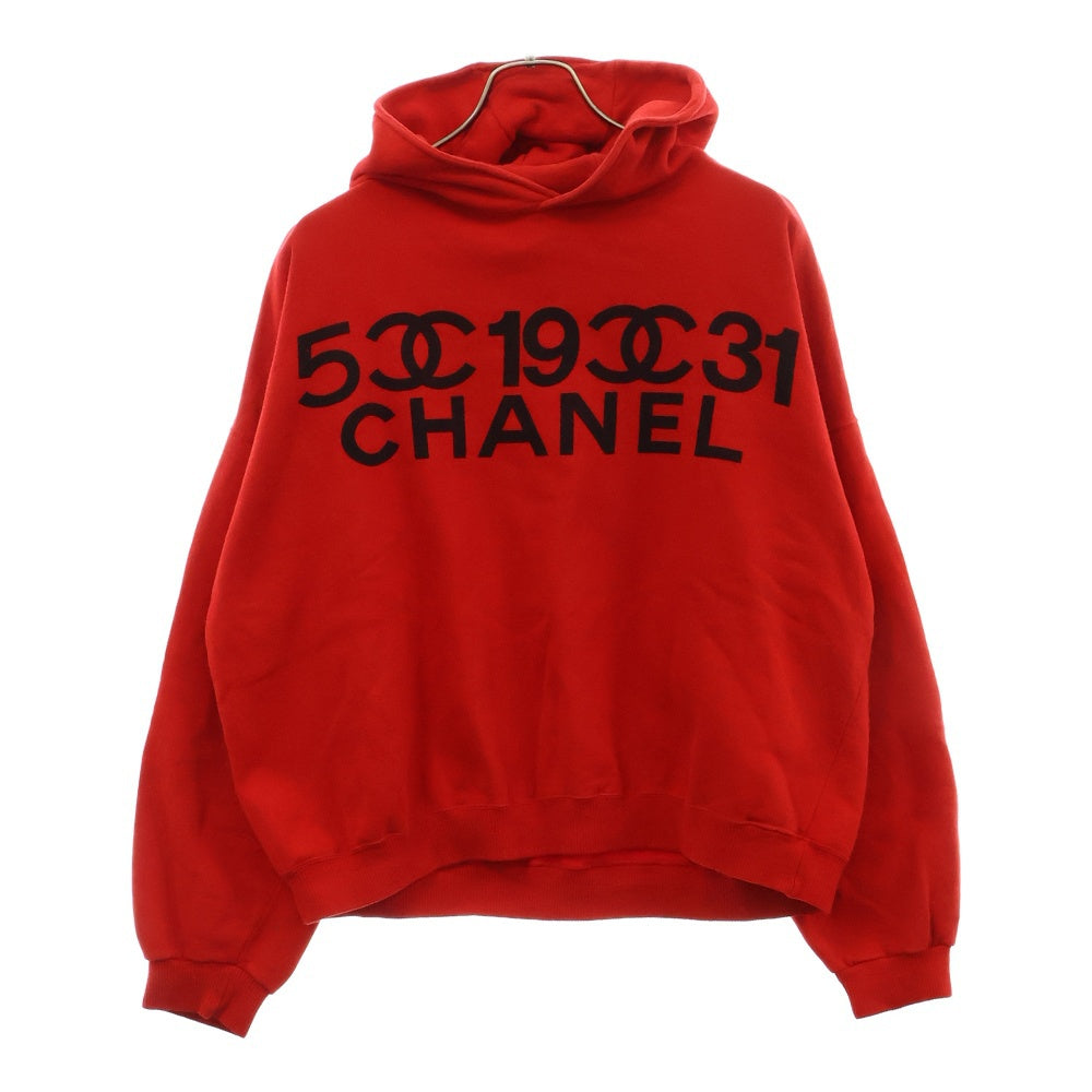 CHANEL(シャネル) 80S VINTAGE Logo Print Sweat Hoodie SAISON 1 ロゴプリント プルオーバースウェットパーカー ヴィンテージ フーディ レッド 26432