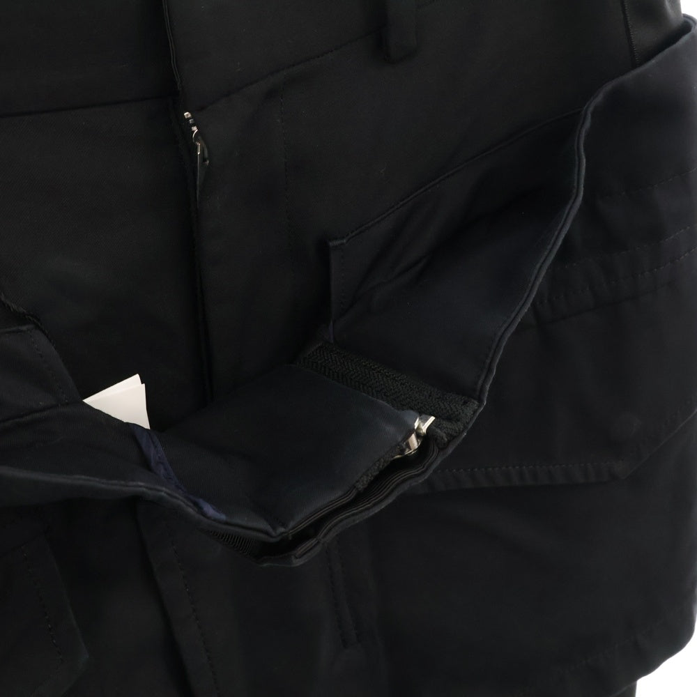 Sacai(サカイ) 23SS スカートレイヤード ノータック サイドライン ウールスラックスパンツ ブラック レディース 23-06612