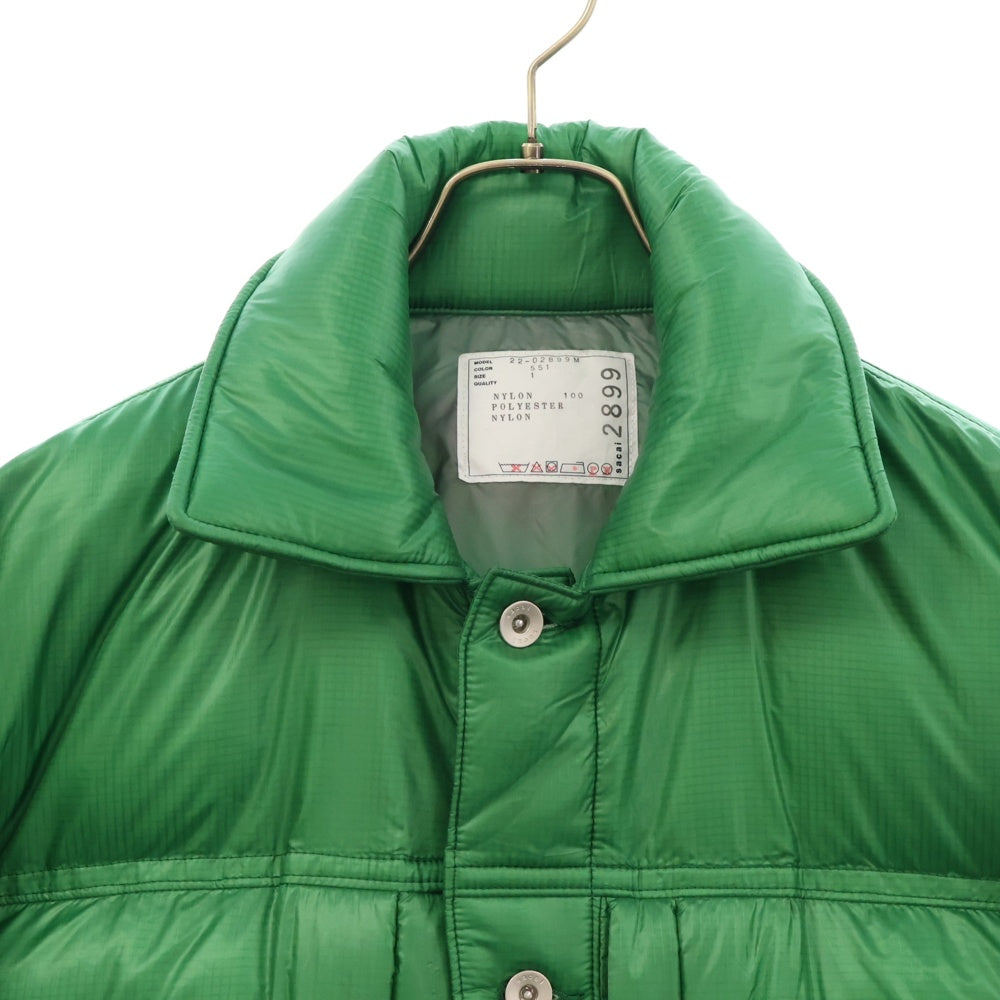 Sacai(サカイ) 22AW Ripstop Padded Jacket リップストップ パデッドジャケット グリーン 22-02899M