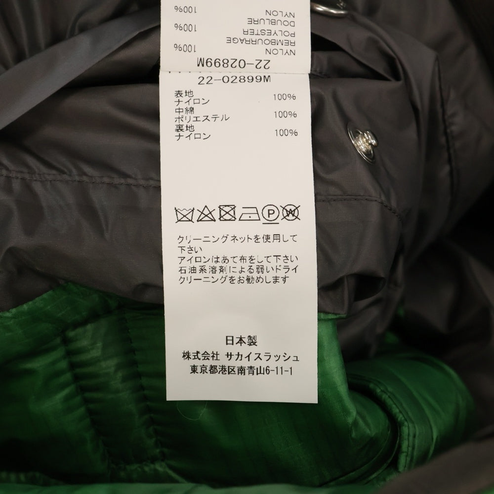 Sacai(サカイ) 22AW Ripstop Padded Jacket リップストップ パデッドジャケット グリーン 22-02899M