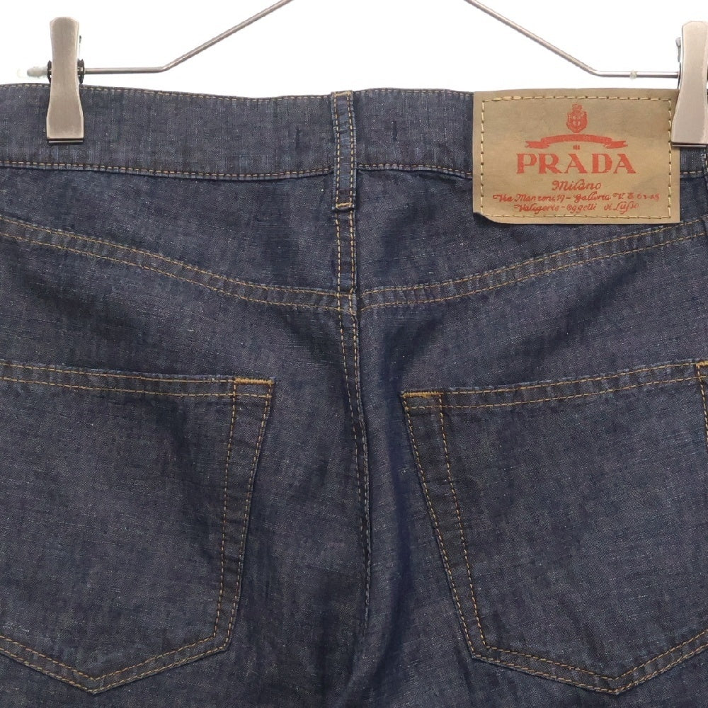 PRADA(プラダ) 24SS 三角ロゴプレート付 5ポケット ローライズウェストデニムパンツ インディゴ GEP374