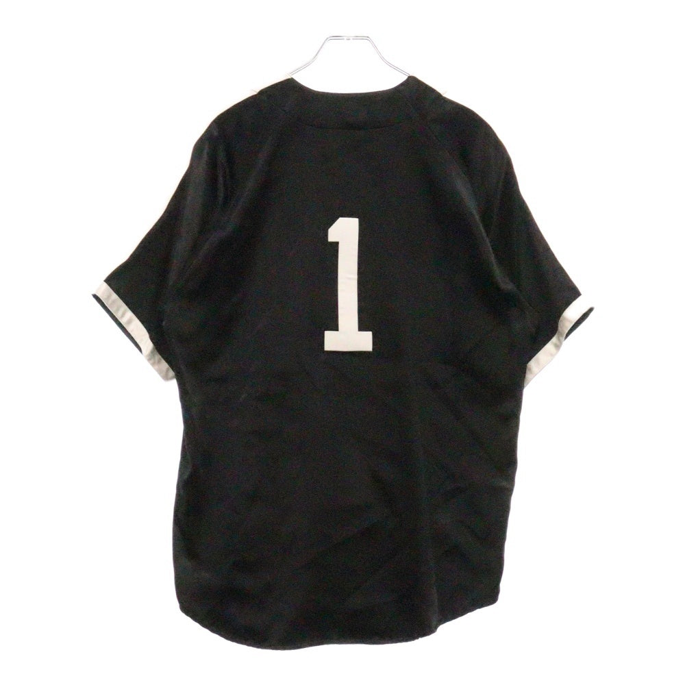 SUPREME(シュプリーム) 17SS Satin Baseball Jersey 胸ロゴ サテンベースボールシャツ ジャージ ブラック