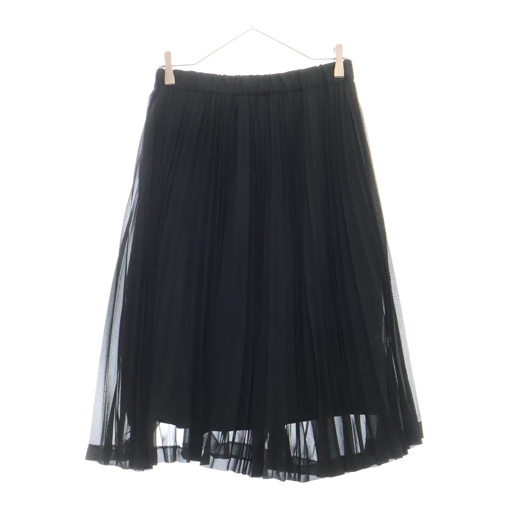 BLACK COMME des GARCONS(ブラックコムデギャルソン) 11AW シースルー プリーツ ミディアム フレアスカート ブラック レディース 1H-S005 AD2011