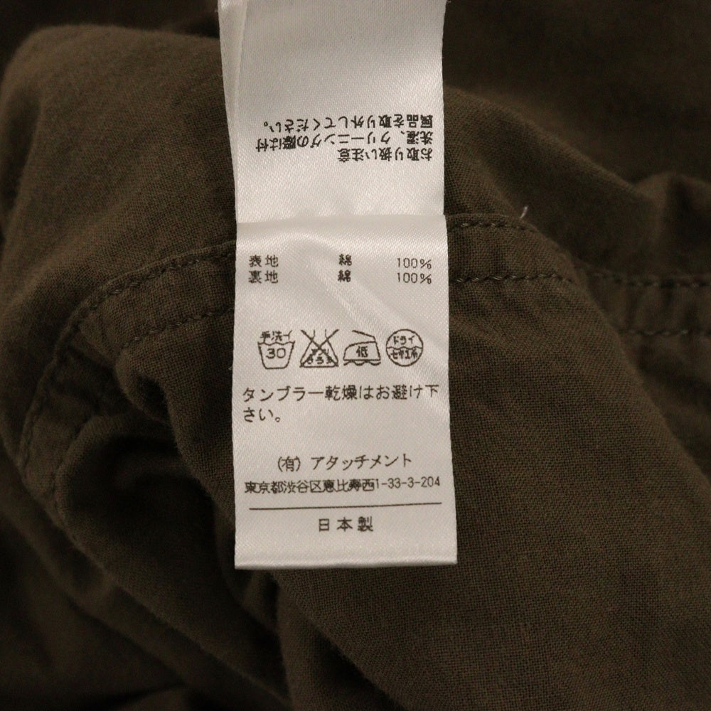 ATTACHMENT(アタッチメント) M65 コットン フーデッド ミリタリージャケット カーキ AB21-295