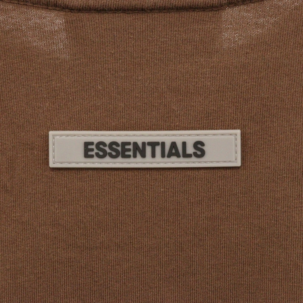 FEAR OF GOD ESSENTIALS(フィアオブゴッド エッセンシャルズ) L/S T-SHIRT フロントラバーロゴ 長袖 カットソー Tシャツ ロンT ブラウン