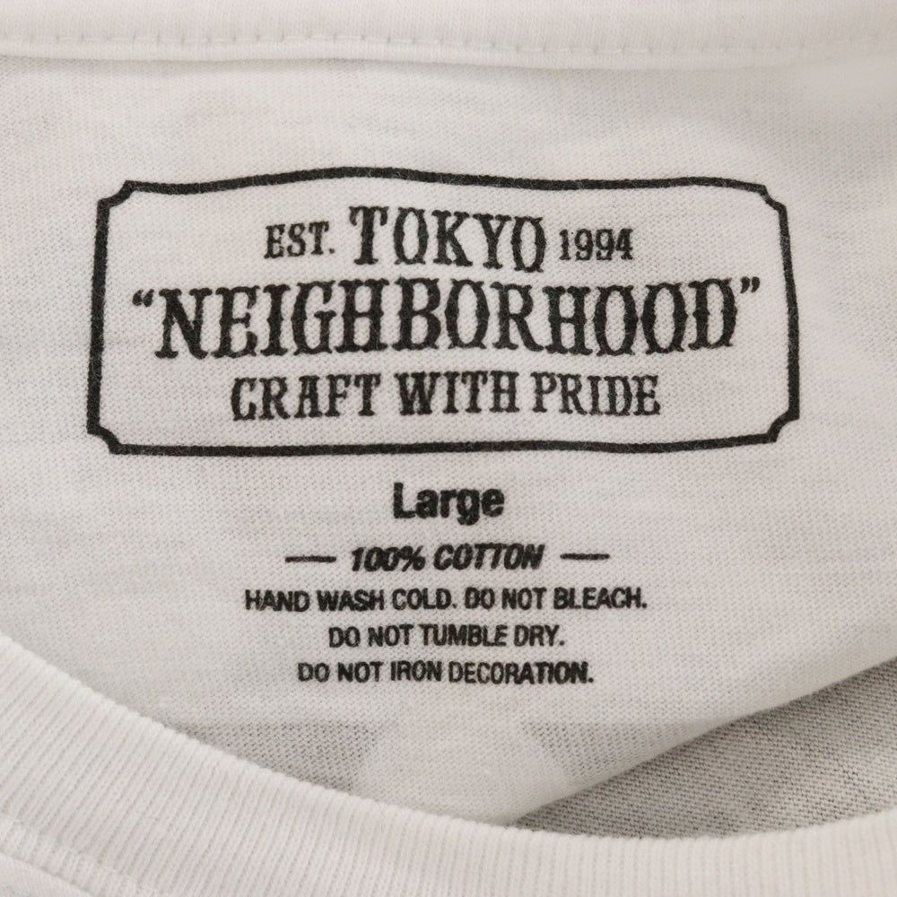 NEIGHBORHOOD(ネイバーフッド) 19AW MY WAY L/S TEE アームプリント 両面プリントTシャツ 長袖クルーネックカットソー ホワイト 192PCNH-LT12
