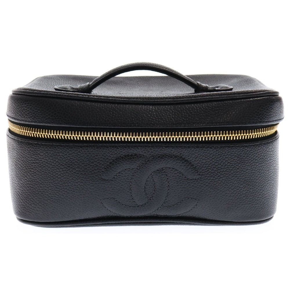 CHANEL(シャネル) キャビアスキン バニティバッグ 横型 ブラック A01997