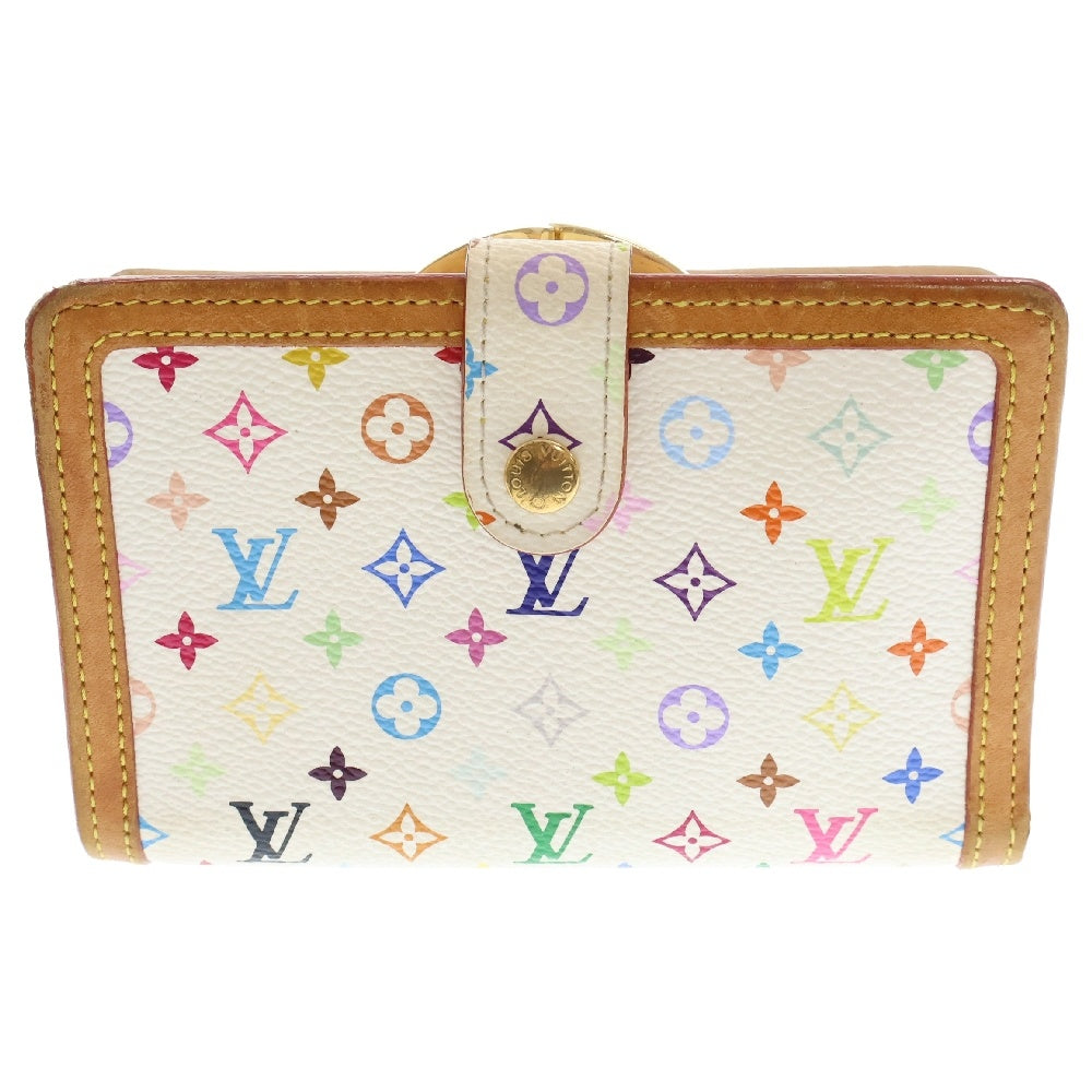 LOUIS VUITTON(ルイヴィトン) ポルト モネ ビエ ヴィエノワ モノグラムマルチカラー コンパクトウォレット がま口 二つ折り財部 ホワイト M92987 IH0016 レディース