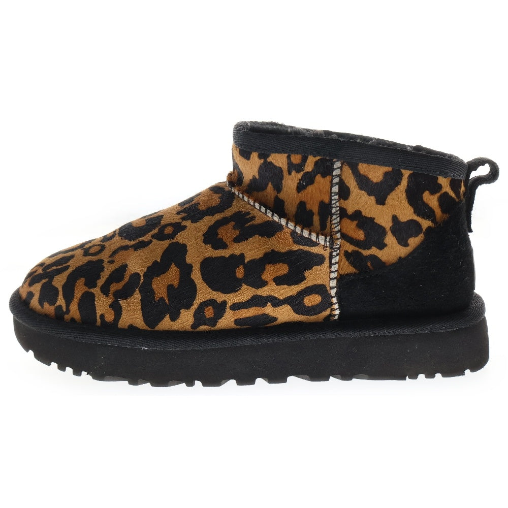 UGG(アグ) W CLASSIC ULTRA MINI PANTHER クラシック ウルトラ ミニ パンサー レオパード ハラコ ブーツ ブラウン US6/23cm レディース