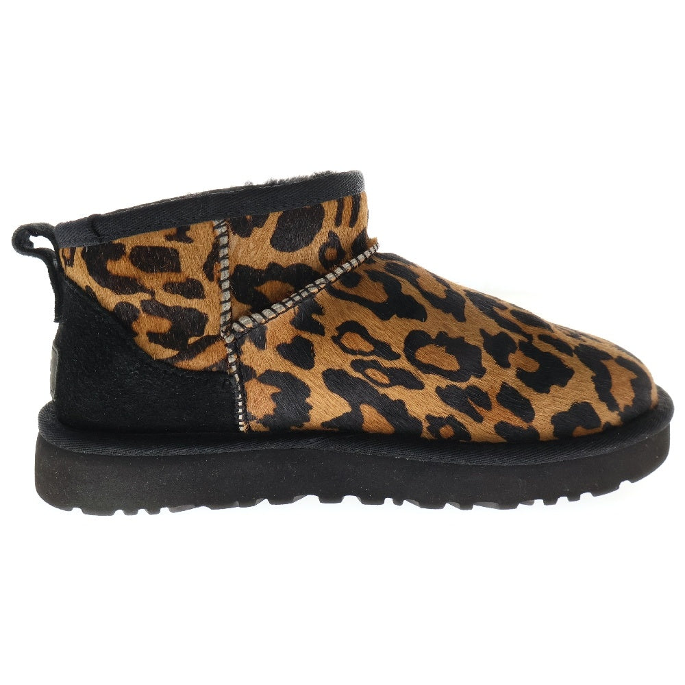 UGG(アグ) W CLASSIC ULTRA MINI PANTHER クラシック ウルトラ ミニ パンサー レオパード ハラコ ブーツ ブラウン US6/23cm レディース