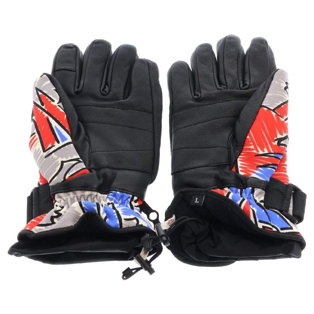 MONCLER GENIUS(モンクレール ジーニアス) 20AW GUANTI ロゴパッチデザイン ベルテッドグローブ 手袋 総柄 マルチカラー F209I3A60300