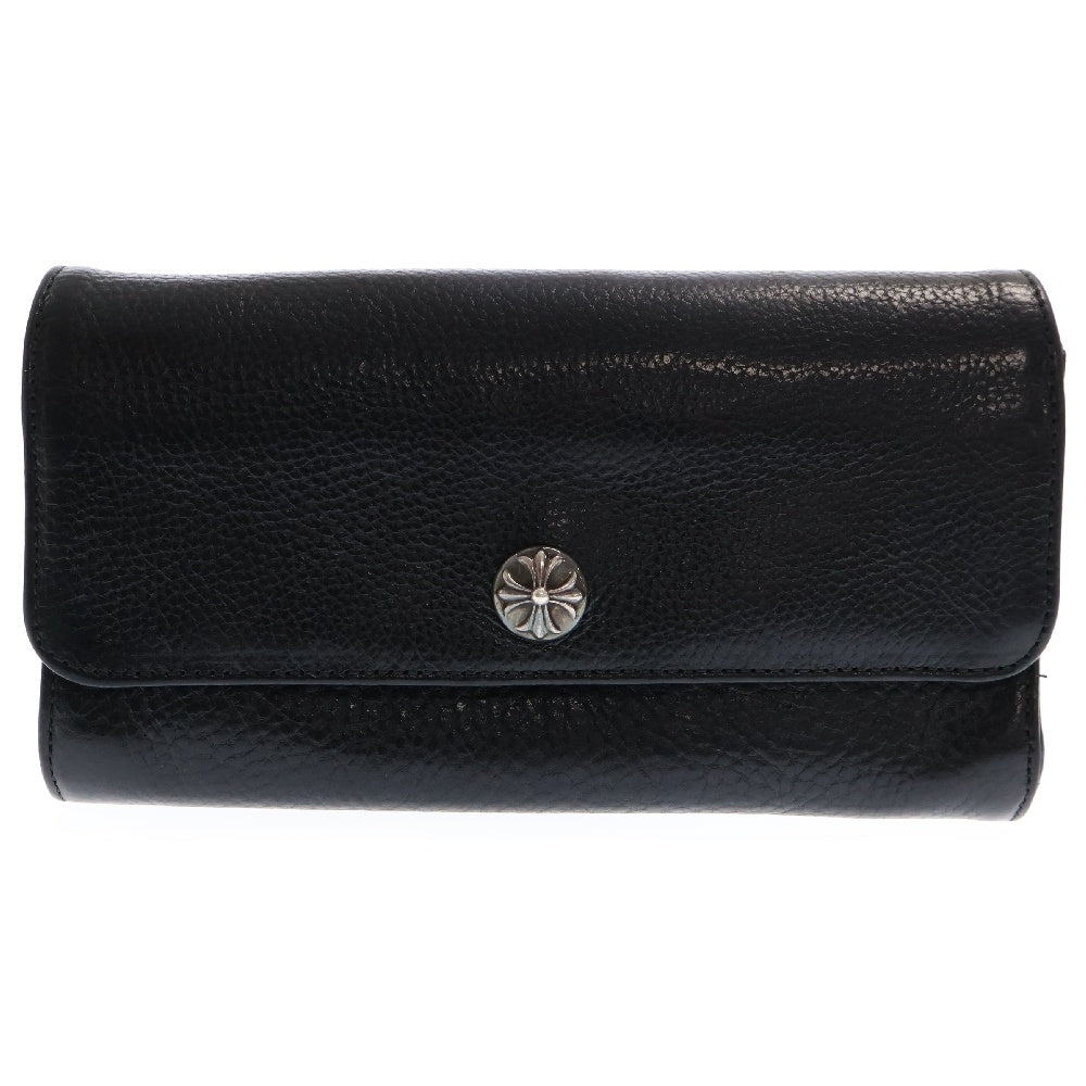 CHROME HEARTS(クロムハーツ) JUDY CROSS BALL ジュディ クロス ボール ボタン レザーウォレット 長財布 ブラック BCA366