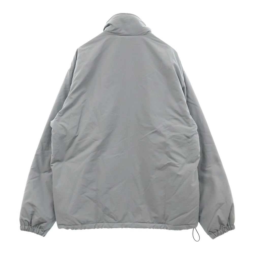 The Ennoy Professional(エンノイプロフェッショナル) 23AW×スタイリスト私物 Nylon Padded Jacket フロントロゴ刺繍 ナイロン ジップアップ パデッドジャケット グレー AW23BRENJK03LP