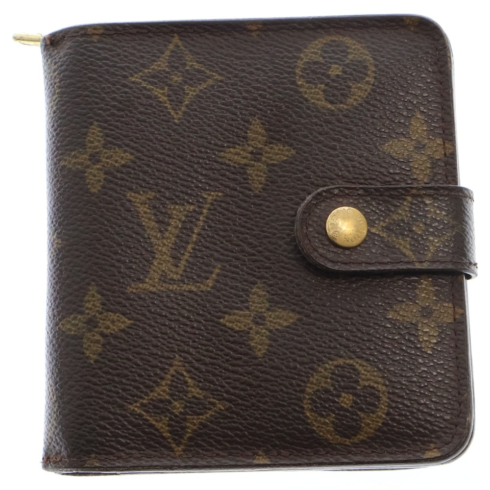 LOUIS VUITTON(ルイヴィトン) モノグラムキャンバス コンパクトジップ ウォレット 二つ折り財布 ブラウン M61667 CA0015