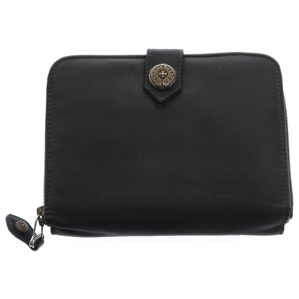 CHROME HEARTS(クロムハーツ) OLD ナイロン ラウンドファスナー コンパクトウォレット 二つ折り財布 ブラック