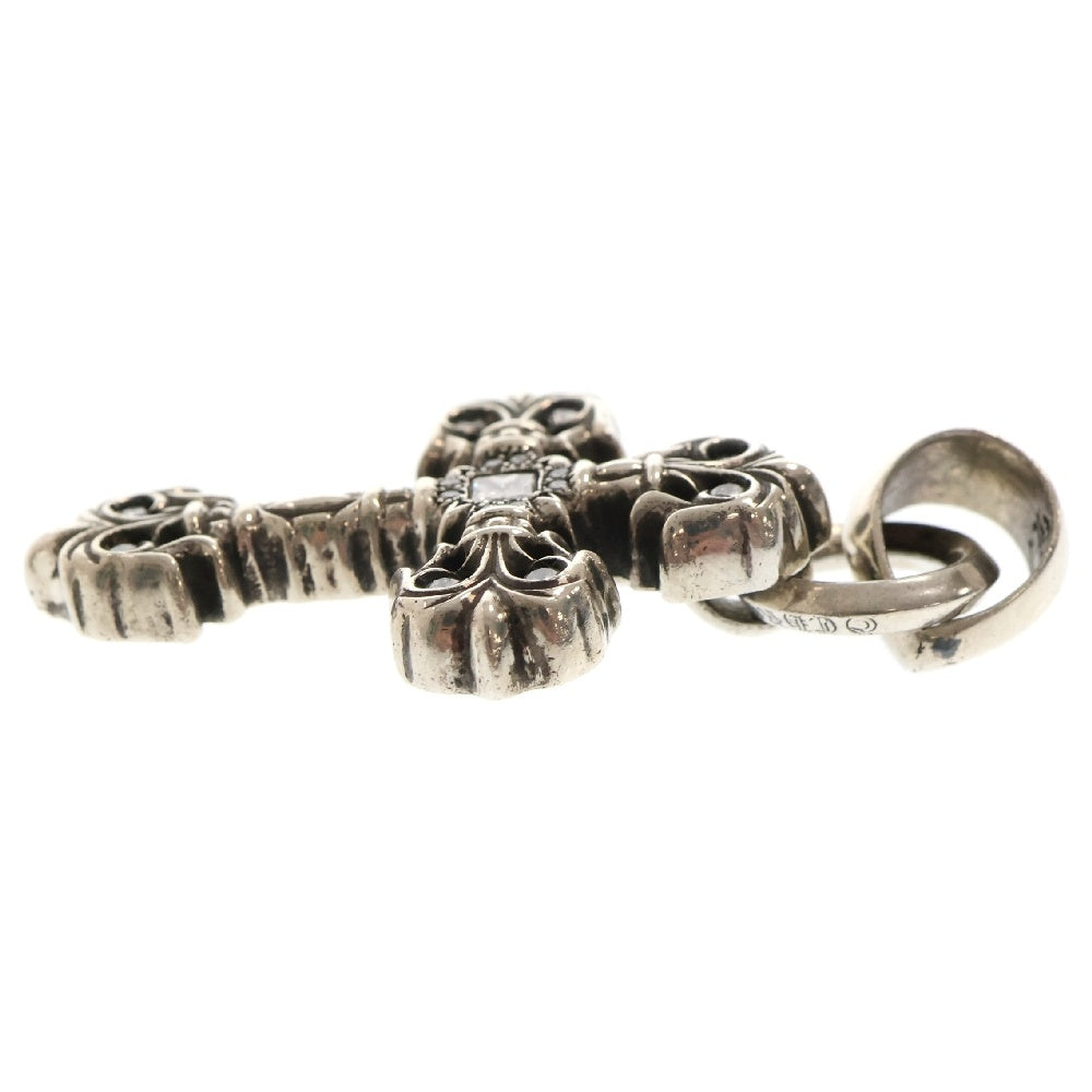CHROME HEARTS(クロムハーツ) FILIG CROSS-XSM W BALE P/D フィリグリークロスXSベイル Wベイル パヴェダイヤ シルバーネックレストップ シルバー