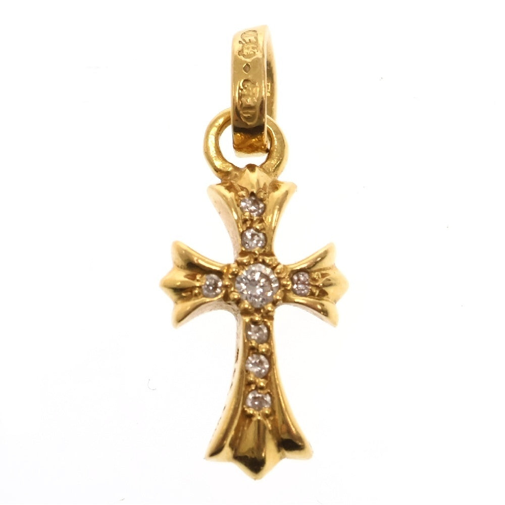 CHROME HEARTS(クロムハーツ) 22K CRS BBYFAT A/DIA ベイビーファットクロス アフター PAVEダイヤ ペンダントトップ ゴールド