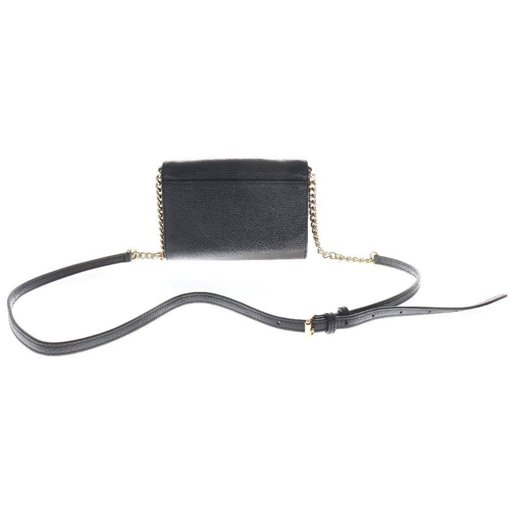 MICHAEL KORS(マイケルコース) Vanna ヴァンナ ロゴプレート レザー ショルダーバッグ ブラック/ゴールド レディース