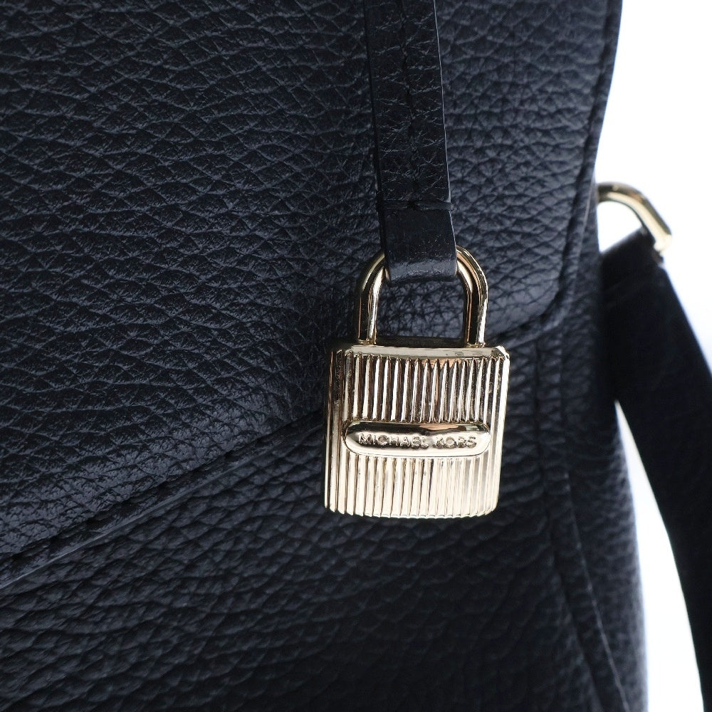 MICHAEL KORS(マイケルコース) Bristol 2WAY ブリストル ミディアム サッチェル レザー ハンド ショルダーバッグ ブラック/ゴールド レディース