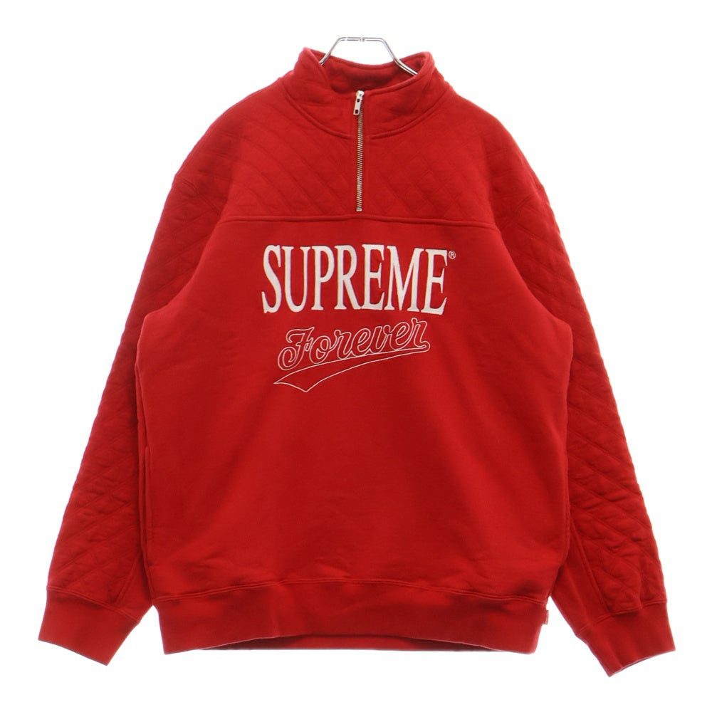 SUPREME(シュプリーム) 19SS Forever Half Zip Sweatshirt フォーエバー ロゴ刺繍ハーフジップスウェットトレーナー