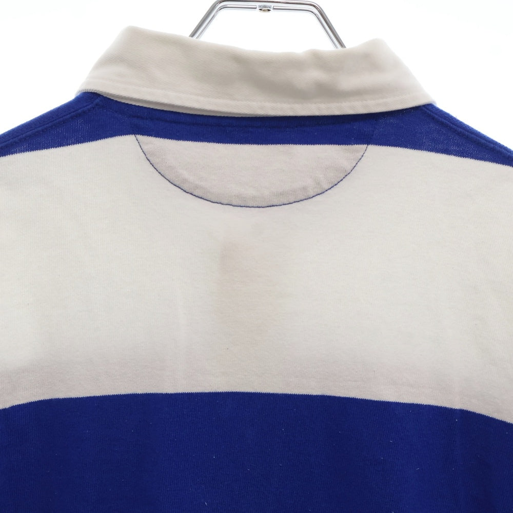 POLO RALPH LAUREN(ポロラルフローレン) ロゴエンブロイダリー ボーダー 長袖ラガーシャツ ブルー/ホワイト