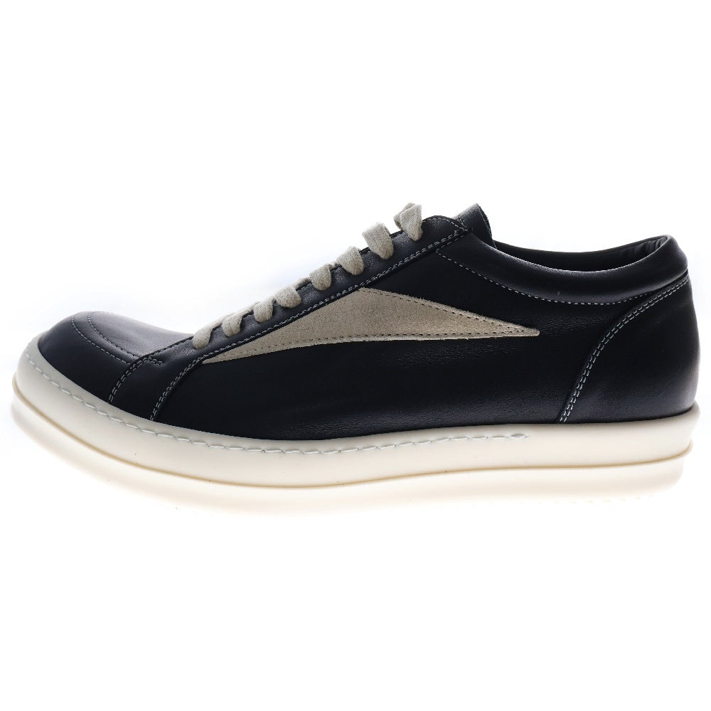 Rick Owens(リックオウエンス) VINTAGE SNEAKS ヴィンテージ スニークス レザー ローカットスニーカー ブラック/ホワイト 02D6897