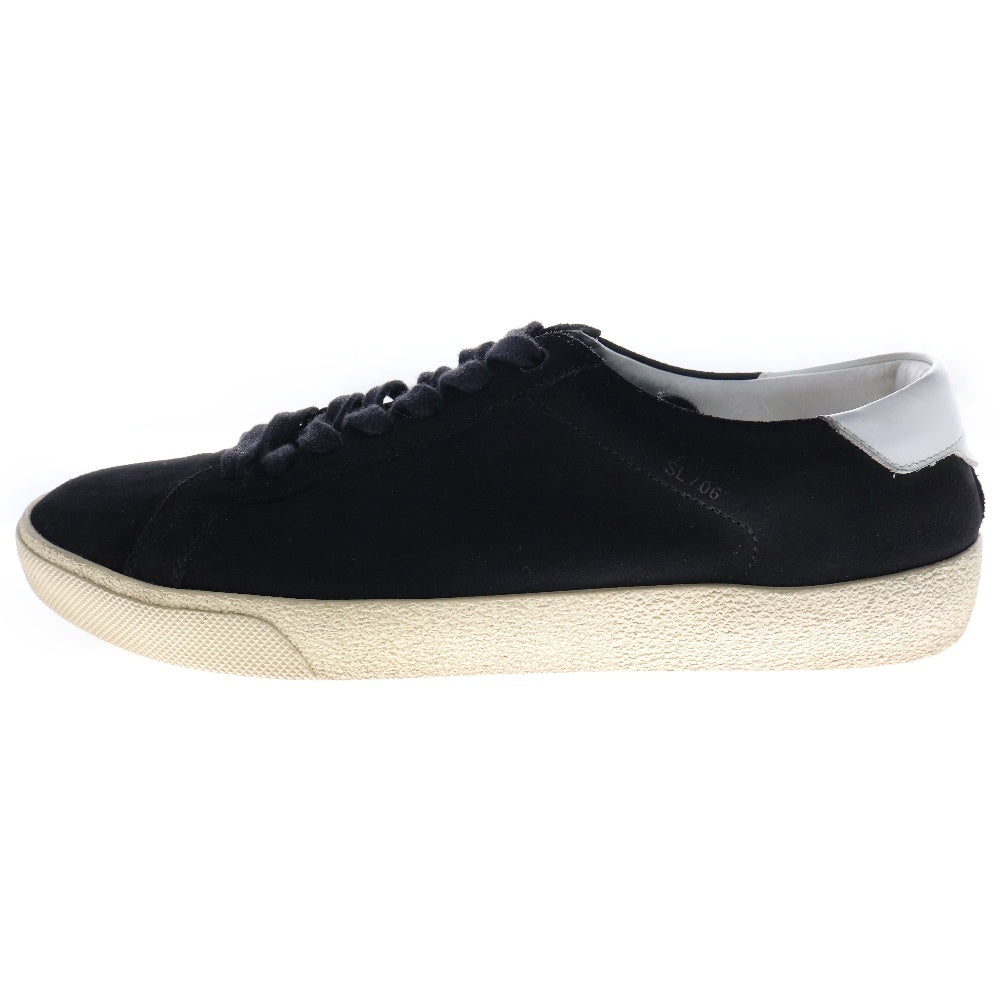 SAINT LAURENT PARIS(サンローランパリ) CLASSIC クラシック スウェードレザー レースアップ ローカットスニーカー ブラック/ホワイト GE421570