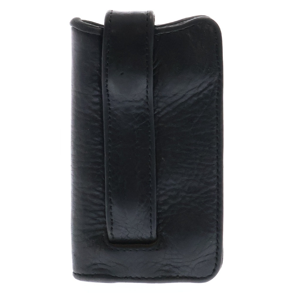 CHROME HEARTS(クロムハーツ) KEY CASE クロスボールボタン レザーキーケース ブラック/シルバー