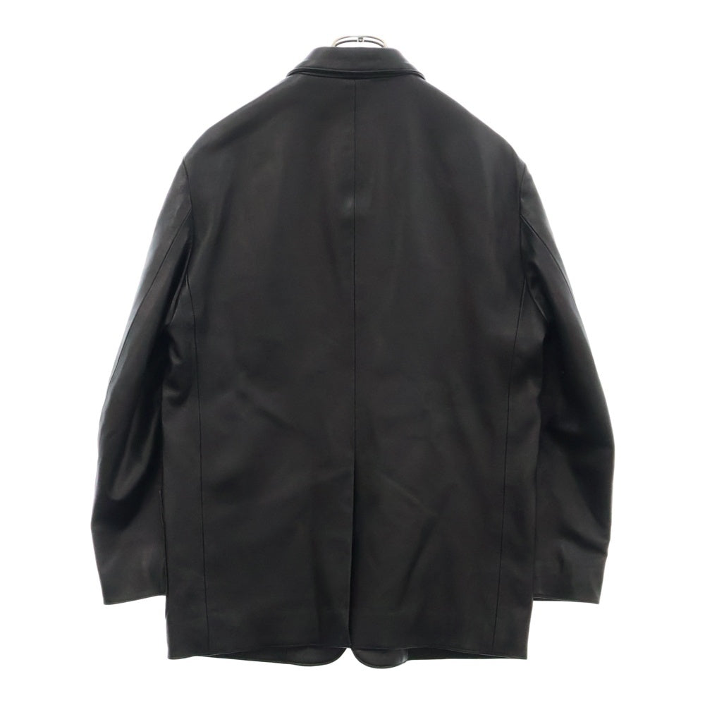 WACKO MARIA(ワコマリア) 23SS LEATHER JACKET 裏地レオパード シープスキンレザー テーラードジャケット ブラック 22FW-WMO-JK02