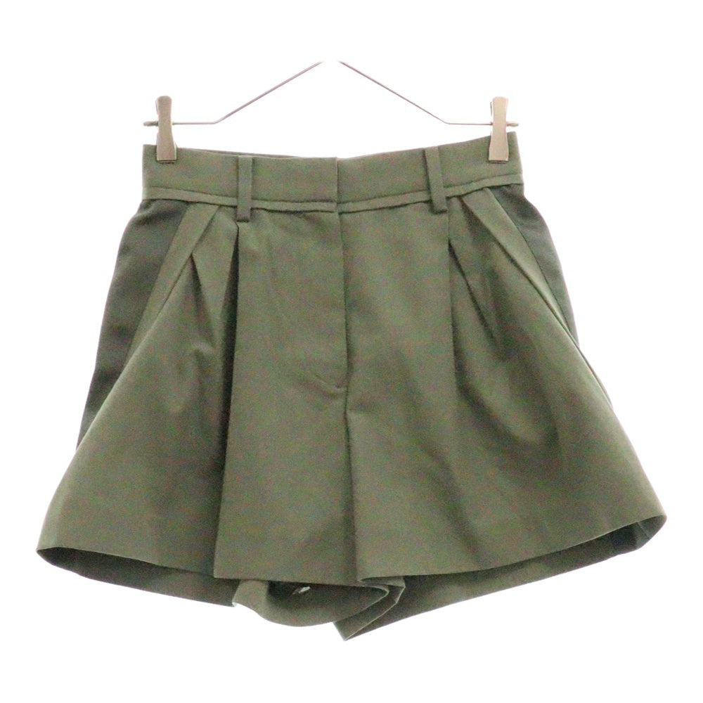 Sacai(サカイ) プリーツショートパンツ タックショーツ カーキ レディース 21-05535